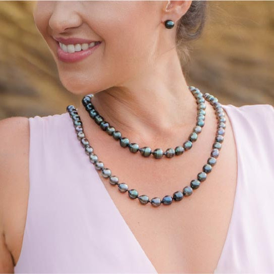 Pearl Necklace Strands | Tahitian Black Pearls | Shahana Jewels