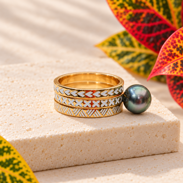 Hina Stackable Pearl Ring Set