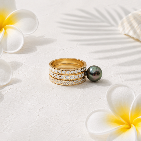 Hina Stackable Pearl Ring Set