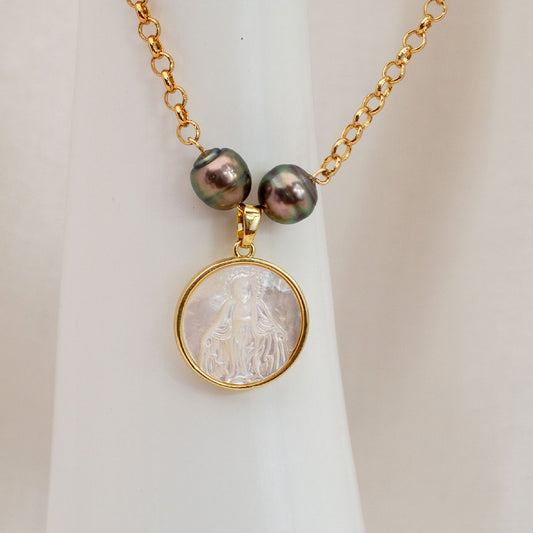 Mother Of Pearl Mary Pendant